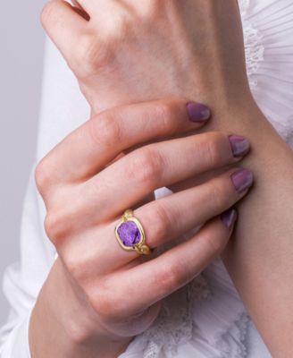 Amethyst (4-1/2 ct. t.w.) Solitaire Ring in 18k Gold Flash Plated Sterling Silver