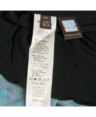 Women's Black/blue Printed Jersey Mini Dress