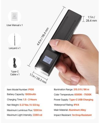 3-in-1 Rechargeable EDC Flat LED Flashlight, High Lumens, Green Beam, IPX4 Waterproof