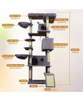84.6" Dark Gray Cat Tree Tower