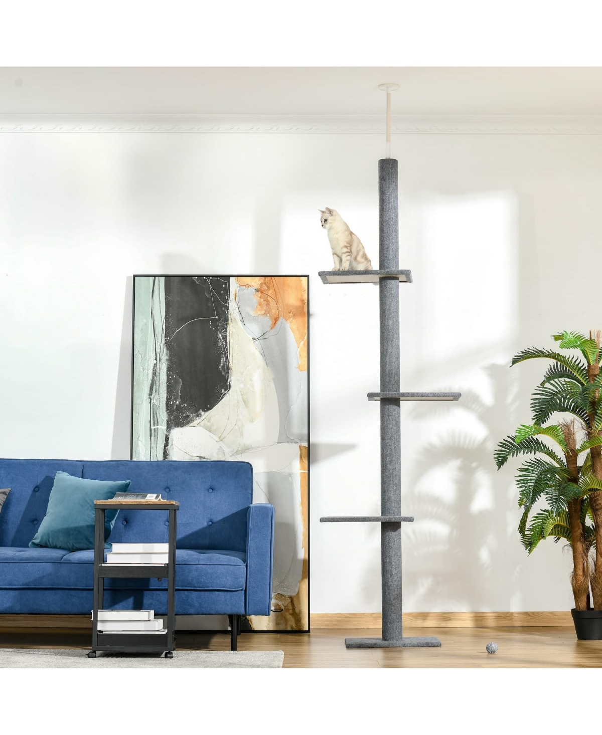 Zeus & Ruta Gray Floor-to-Ceiling Cat Tree