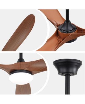 60-inch Modern Black 3-blade Ceiling Fan Light With Remote Control Supports Mobile Phone Connection And Voice Function