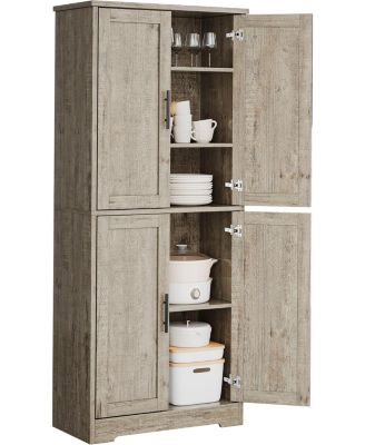 70" Tall Kitchen Pantry Cabinet with Doors and Adjustable Shelves, Freestanding Storage Cabinet, Grey