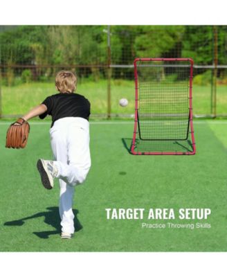 Baseball/Softball Rebounder Net, 4' x 5.5', Pitchback Trainer w/ Target, All-Angle Fielding Practice