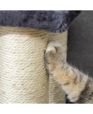 Gray 4-Step Stair Shaped Cat Tree for Indoor Cats & Dogs