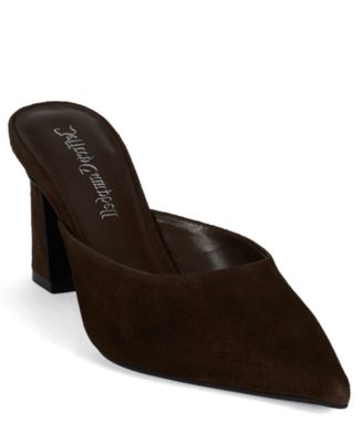 Unamused Block-Heel Pointed-Toe Mules