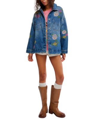 Women's Madison Embroidered Denim Shirt Jacket