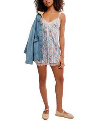 Women's Wish You Were Here Sweetheart Neck Mini Slip Dress