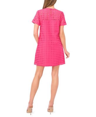 Women's Circle Eyelet Crewneck Shift Dress