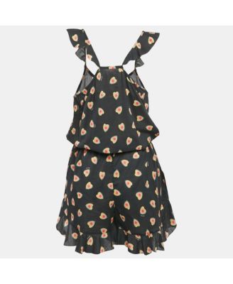 Women's Black Call Print Cotton Coeur Playsuit