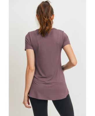 Maternity Short Sleeve Layered Wrap Nursing Top