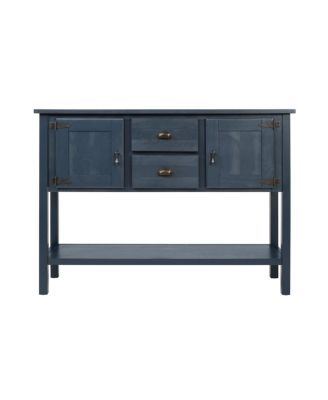 Solid Wood Sideboard Console Table with 2 Drawers & Cabinets