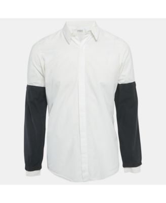 Men's White Cotton Layered Sleeve Shirt