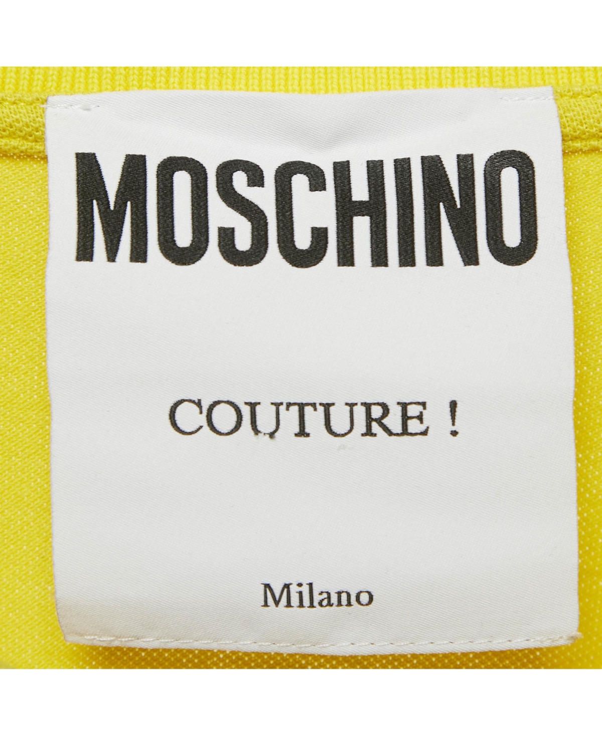 Pre-Owned Moschino Men's Couture Yellow Cotton Pique Polo T-Shirt
