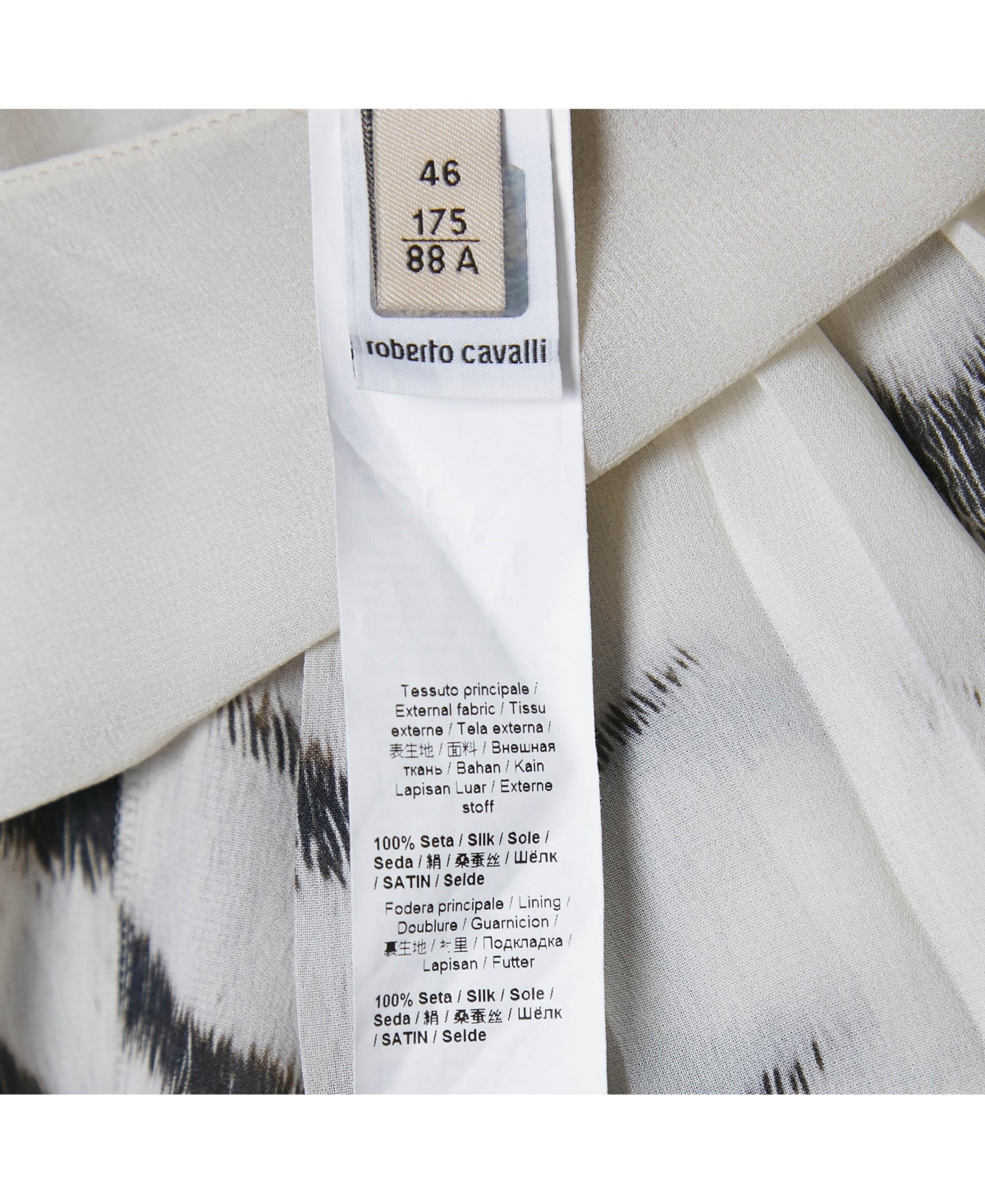 Pre-Owned Roberto Cavalli Women's Grey Printed Silk Maxi Skirt