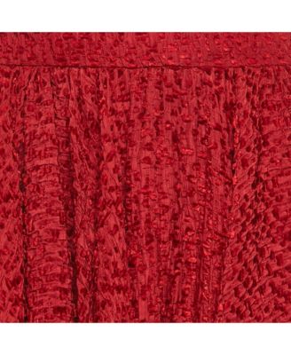 Women's Red Swiss Dots Silk Flared Mini Skirt