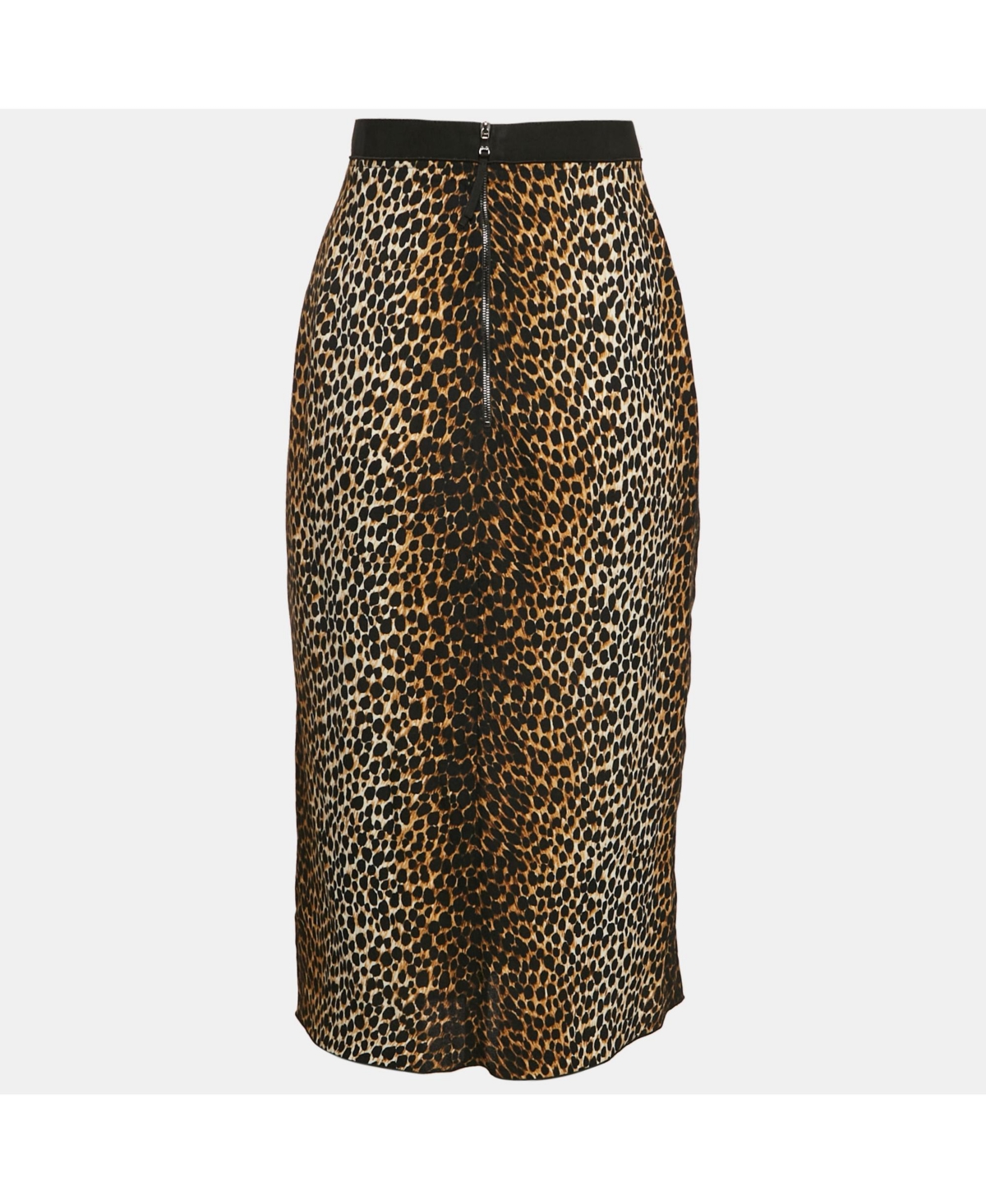 Pre-Owned Dolce & Gabbana Women's Brown Animal Print Crepe Midi Skirt