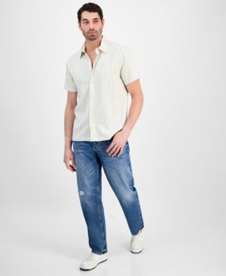 Men's Redford Stripe Woven Short-Sleeve Shirt