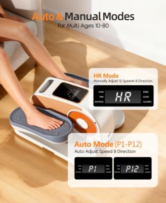 SUGUFIT Under Desk Elliptical Machine Pedal Exerciser 12 Speeds with Remote & Resistance Bands