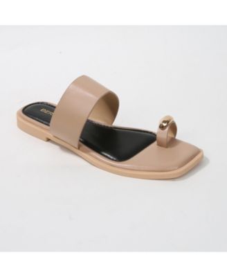 Women's Kamila Gold-Tone Toe-Loop Slide Sandals