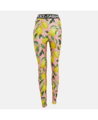 Women's Exclusive Pink Lemon Print Jersey Pants
