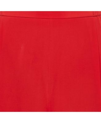 Women's Red Silk Wide Leg Pants