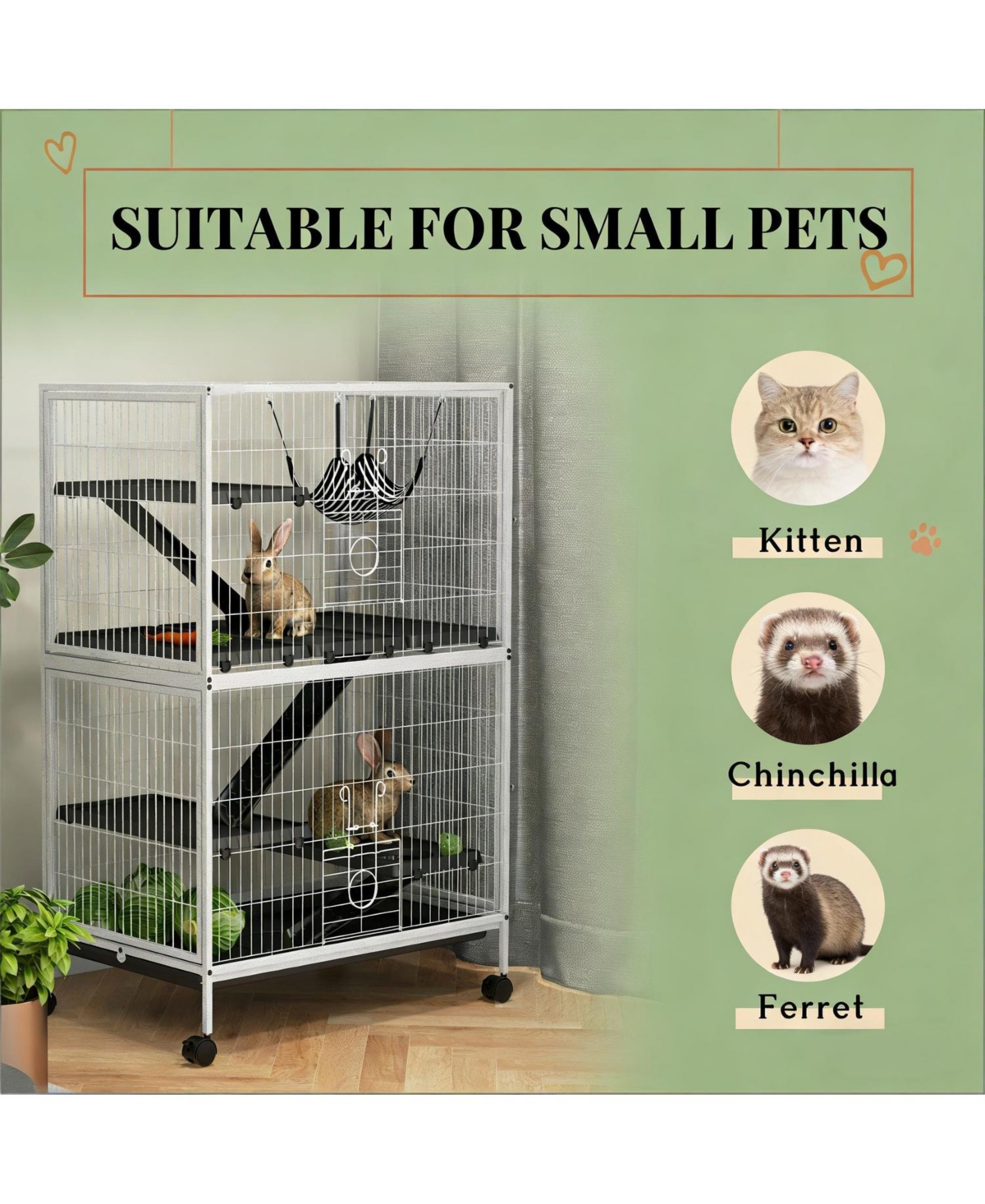 Aostirmotor Mobile Cat Habitat on Wheels