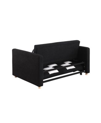  3-in-1 Sleeper Sofa Couch Bed, Small Teddy Convertible Loveseat Futon