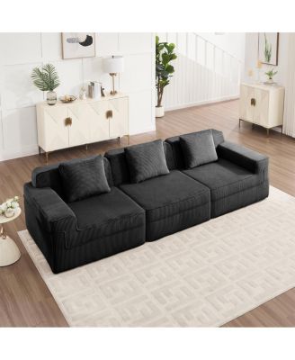 Modular 3 Seat Boneless Sofa, Cloud Sectional Couch with Deep Seat