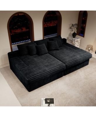  Modular Sectional Sofa Seat, Upholstered Couch for Living Room, Black