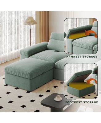 Simple modular sofa, adjustable backrest, soft, comfortable, storage