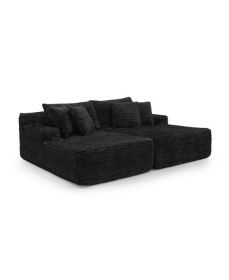 velvet two-seater lazy sofa, No Assembly Required