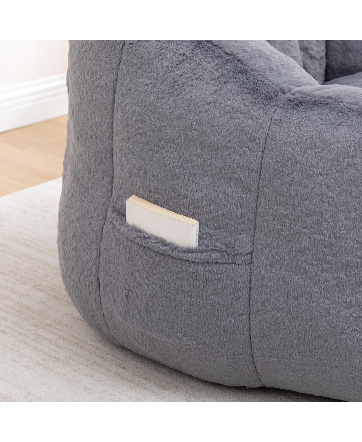 Streamdale Furniture Bean Bag Chair Sofa with Armrests, High-Density Foam Lazy Sofa for Adults