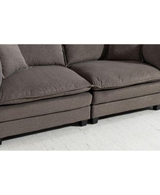 Streamdale Modern 2-Seat 78.74" Sectional Sofa with Waist Pillows and Chaise Lounge