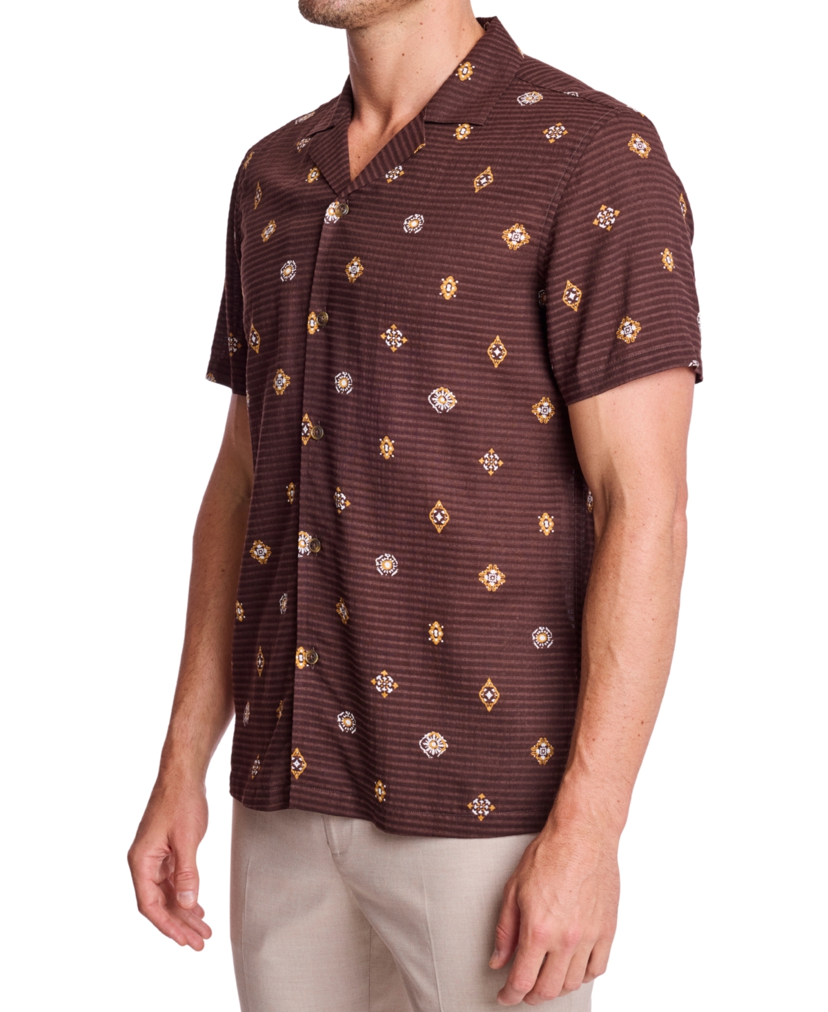 Paisley & Gray Men's Camp Collar Printed Shirt