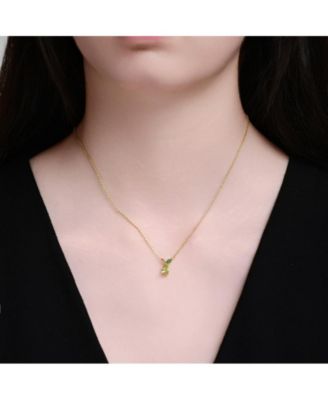 Timeless CZ Botanical-Inspired Drop Necklace in 14K Gold Plated