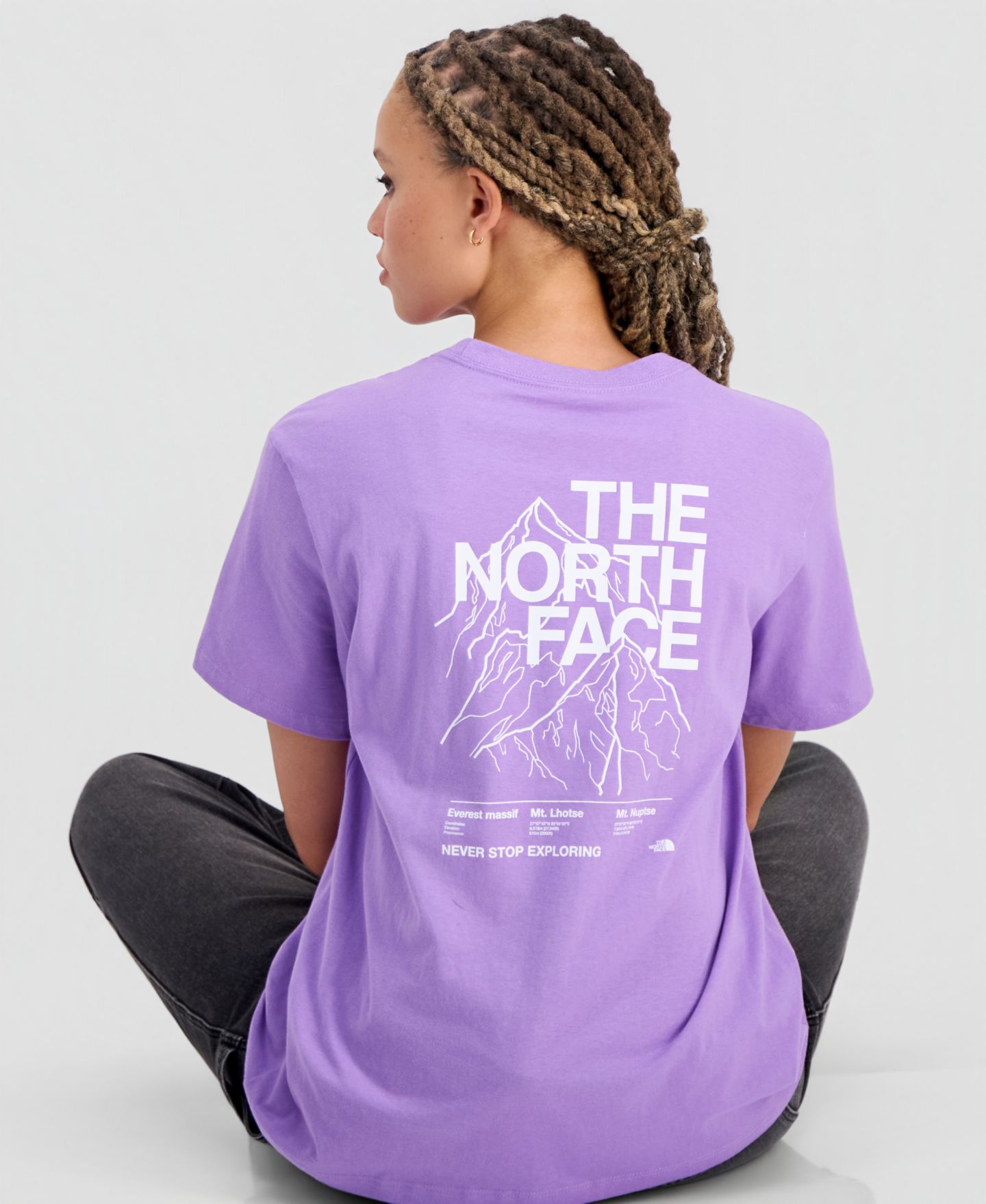 Женская футболка The North Face Evolution Peaks Graphic Cotton, цвет: Фиолетовый — фото 3