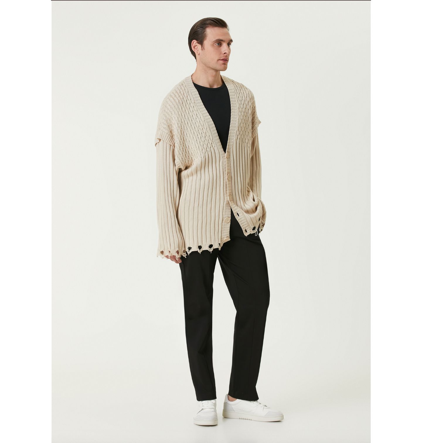 Мужской кардиган PCFG Soft Knit, цвет: Бежевый — фото 8