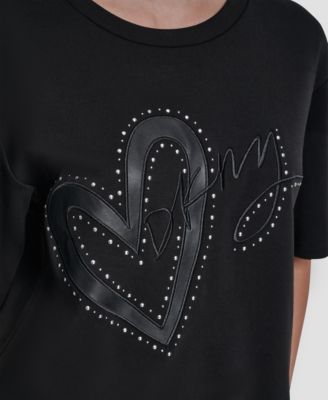 Women's Short-Sleeve Heart Script Logo Crew Neck Shirt