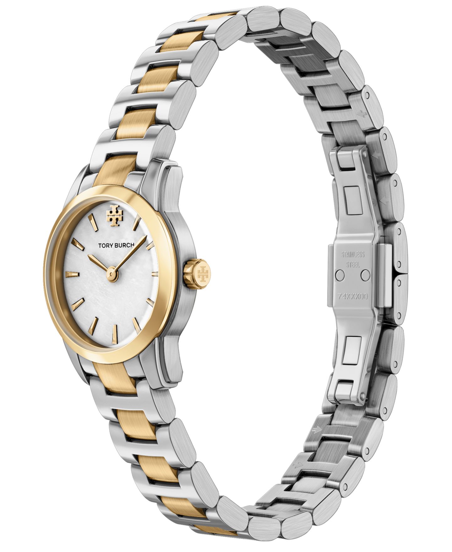 Женские часы Tory Burch The Miller Round Mini Quartz Two-Hand Two-Tone Stainless-Steel Watch, 22mm — фото 6