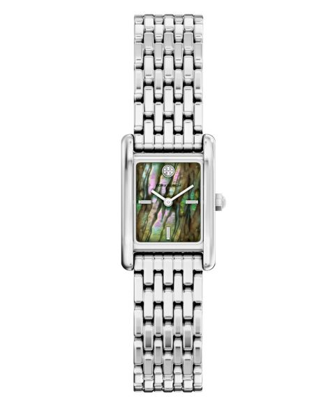 Женские кварцевые часы Tory Burch The Eleanor с двумя стрелками, серебристая сталь, 22 мм