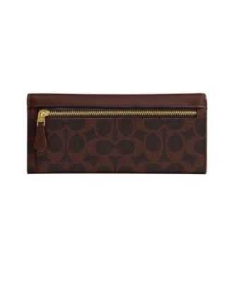 Mila Signature Coated Canvas Long Flap Wallet