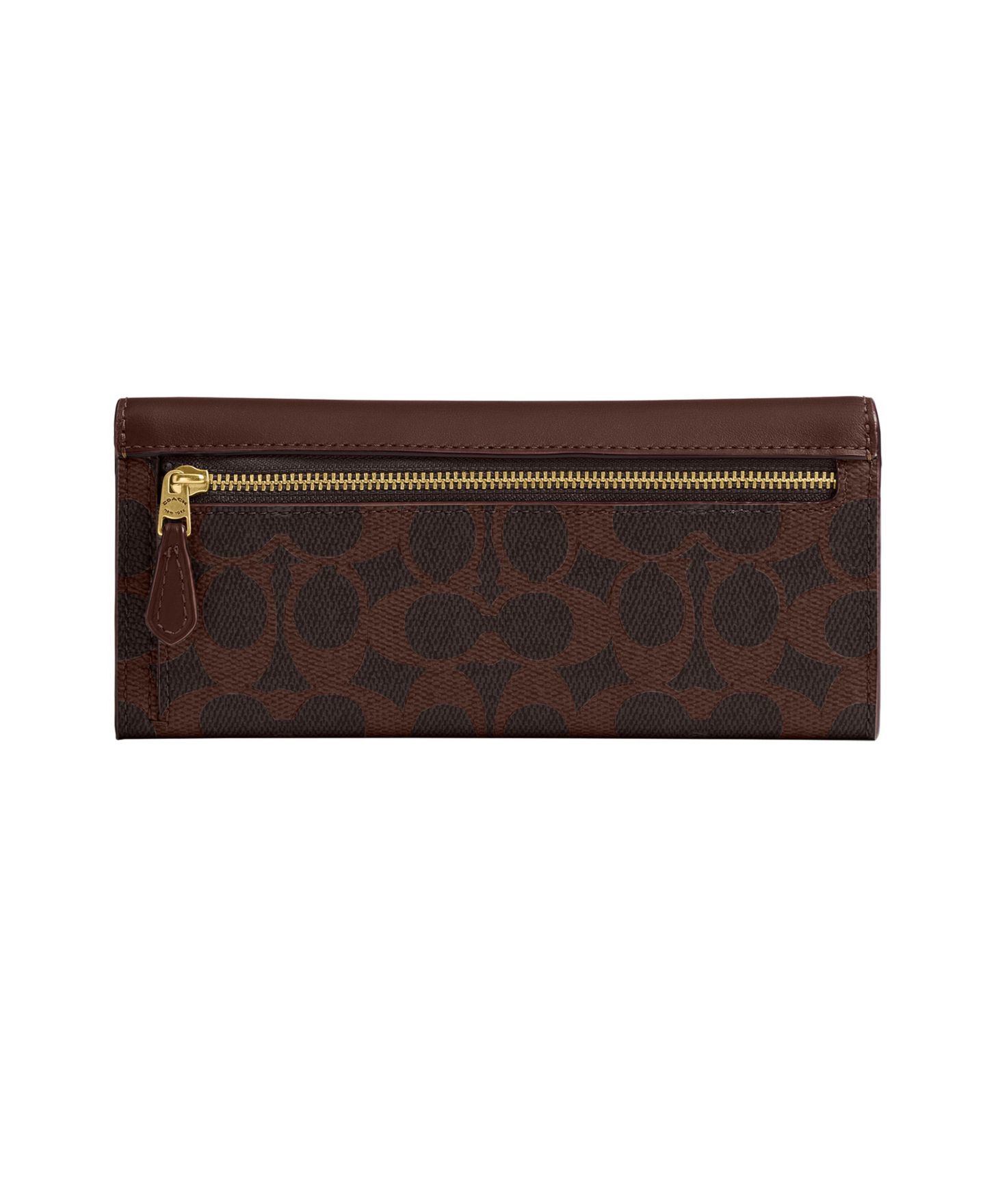 Женский кошелёк COACH Mila Signature Coated Canvas Long Flap Wallet, цвет: Латунный / Кленовый — фото 3