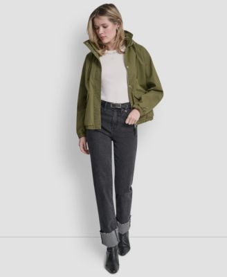 Women's Stand Collar Bomber Raincoat