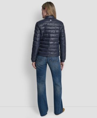 Women's Packable Moto Collar Short Coat