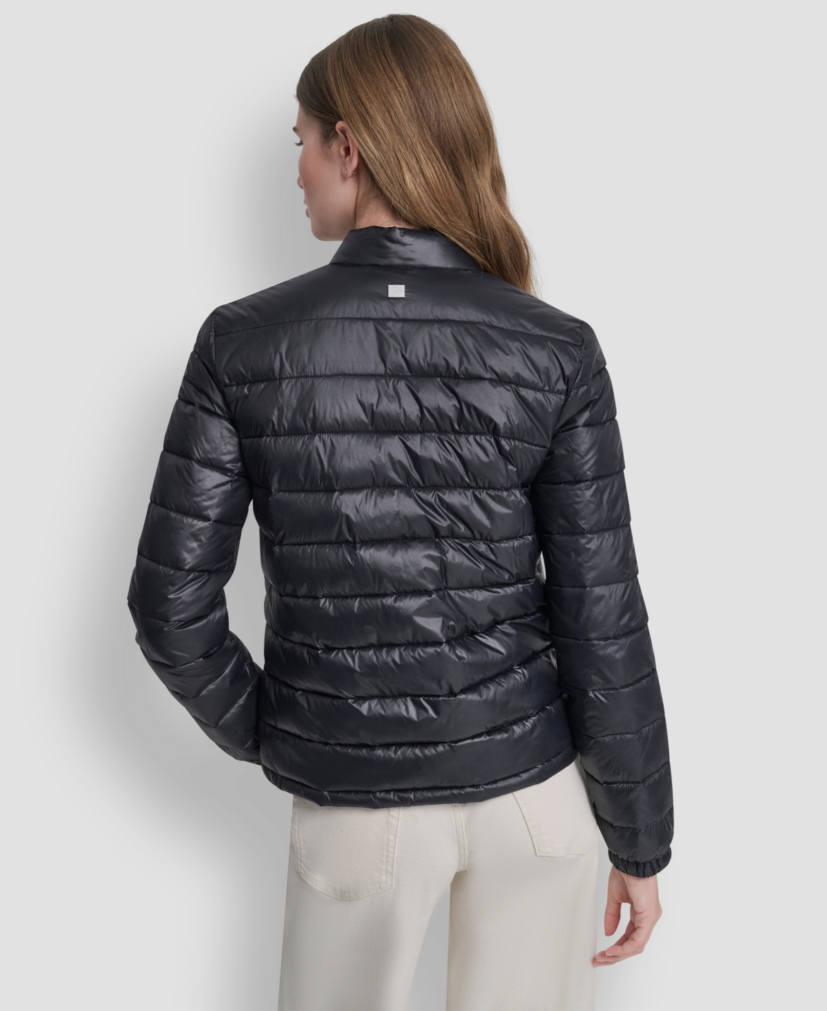 Dkny Women's Packable Moto Collar Short Coat