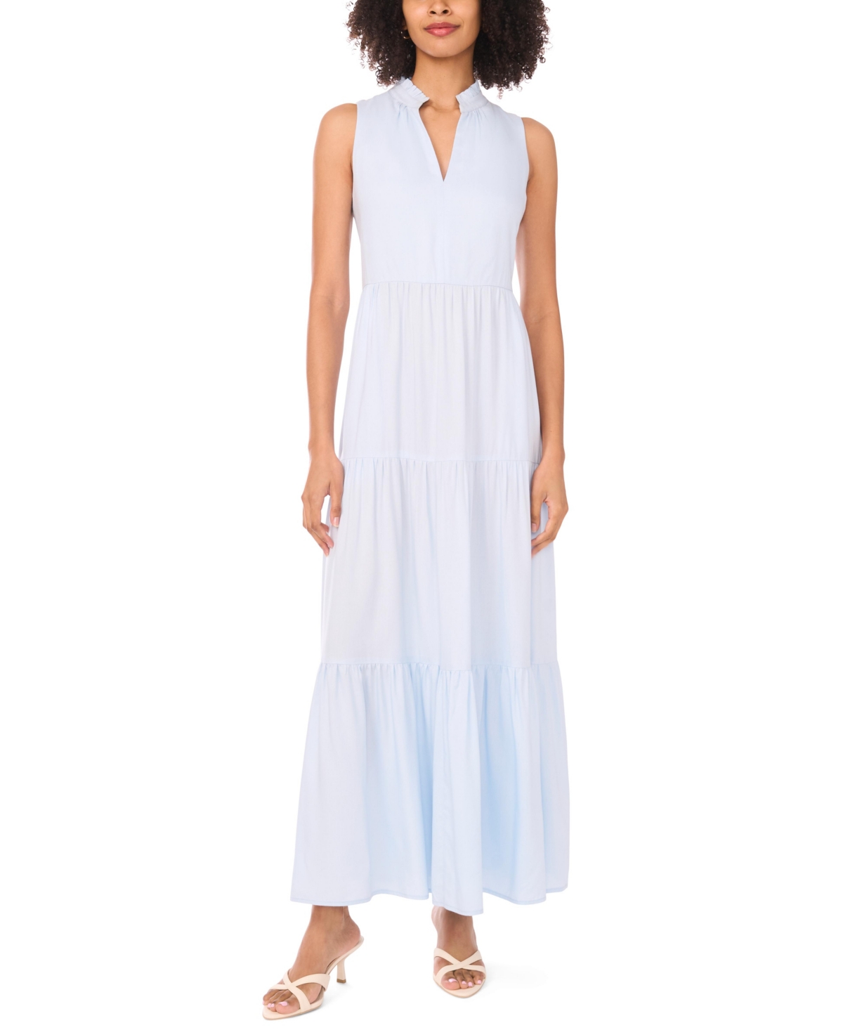 Vince Camuto Women's Split-Neck Sleeveless Maxi Dress