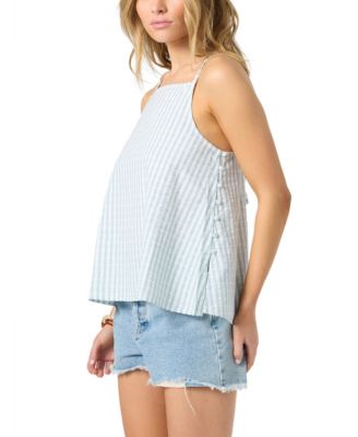 Juniors' Martina Plaid Pull-On Tank Top
