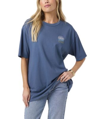 Juniors' Horizon Graphic Print Crew Neck Oversized T-Shirt