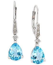 Gemstone (3 ct. t.w.) and Diamond Accent Birthstone Drop Earrings in Sterling Silver